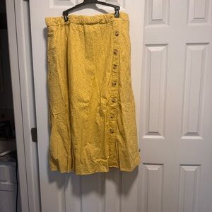 Madewell Yellow Eyelet A-Line Skirt